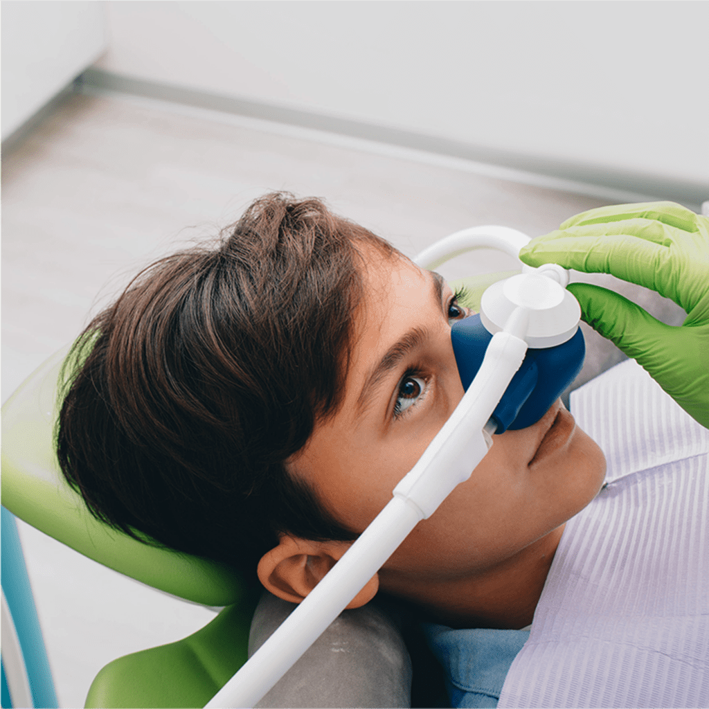 Child with sedation for dental work.